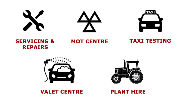 our services graphic with black silhouttes of various vehicles